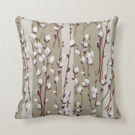 Creme des Pussywillow Sprigs-Muster-| + TAN Kissen