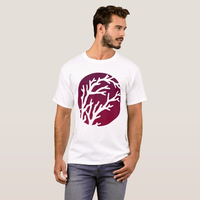 Creme dreht großen Baum T-Shirt (Vorne ganz)