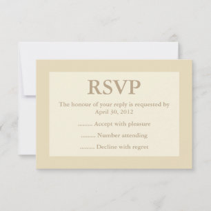 Crème & Ecru Event Répondre, RSVP ou Cartes de Rép