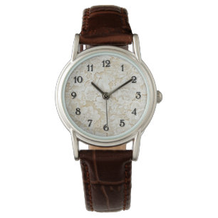 Creme Elfenbein Blumen Armbanduhr
