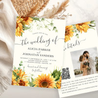 Creme Elfenbein Boho Blumen Sonnenblumen Hochzeit