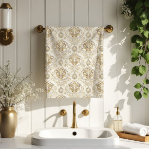 Creme Elfenbein Handtücher Vintage Damast Badezimm
