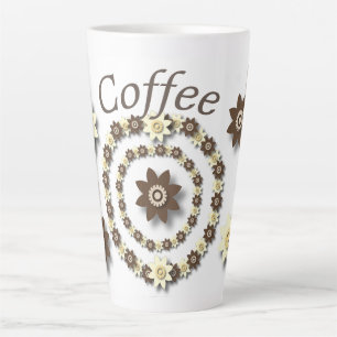 Crème et... Chocolat Brown floral latte Mug