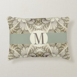 Crème et coussin d'accent de vert sauge de remous