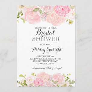 Crème Fête des mariées Belle Invitation Florale,