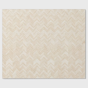 Creme Fischgrätmuster gewebte Textur Neutral Geschenkpapier