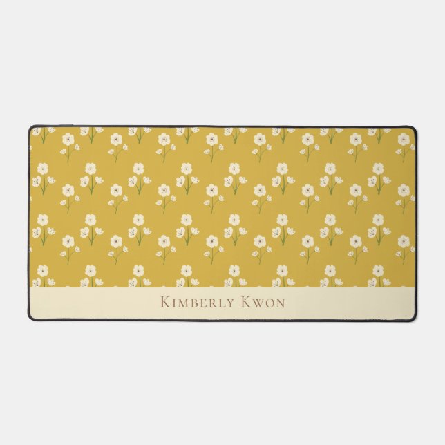 Crème Fleurs sauvages Nom personnalisé Floral Jaun (Recto)