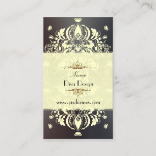 Creme Floral Damask/DIY Hintergrund Visitenkarte