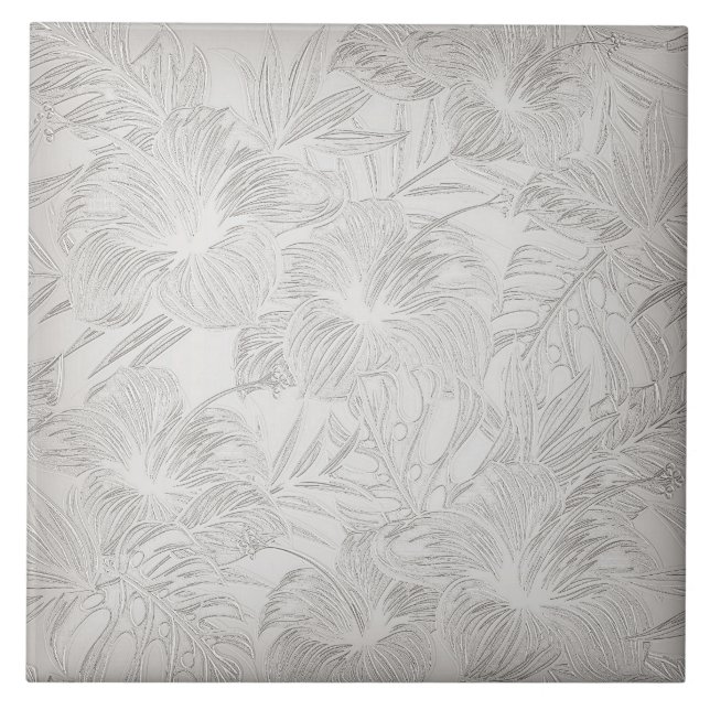 Creme Floral Keramik Tile Fliese (Vorderseite)