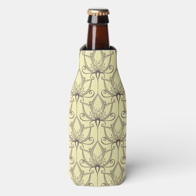 Creme Floral Muster Flaschenkühler (Flaschenvorderseite)