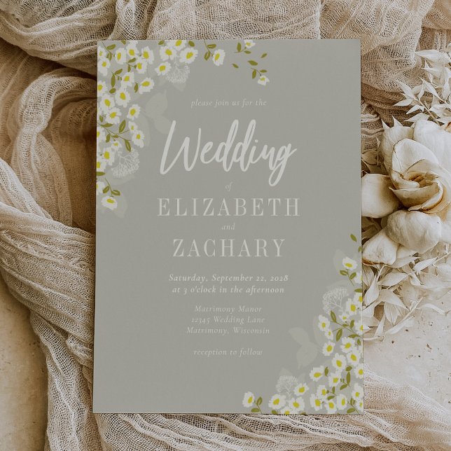 Crème Florale Rustique Faire-part de mariage beige (Créateur téléchargé)