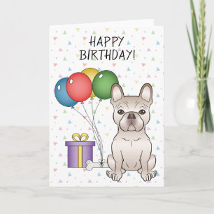 Creme-Französische-Bulldogge-Cartoon-Hund Alles Gu Karte