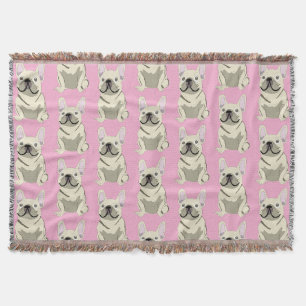 Creme-Französische Bulldogge Decke