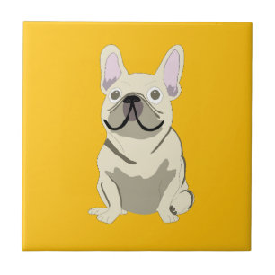 Creme-Französische-Bulldogge Fliese