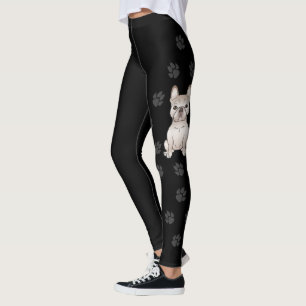 Creme-Französische-Bulldogge / Französische-Bulldo Leggings