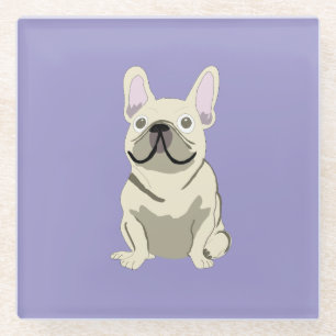 Creme-Französische Bulldogge, Glasuntersetzer