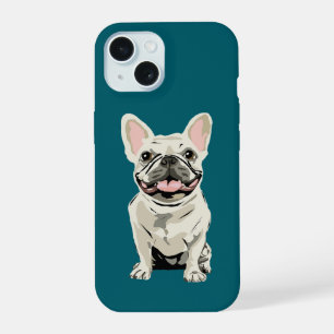 Creme Französische Bulldogge, Ich liebe meinen Hun iPhone 15 Hülle