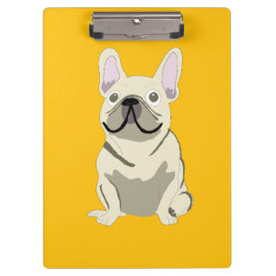 Creme Französische Bulldogge, Klemmbrett