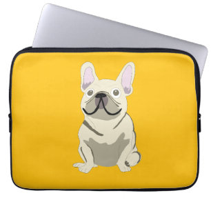 Creme Französische Bulldogge, Laptopschutzhülle
