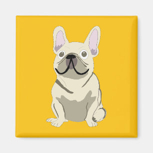 Creme-Französische Bulldogge Magnet