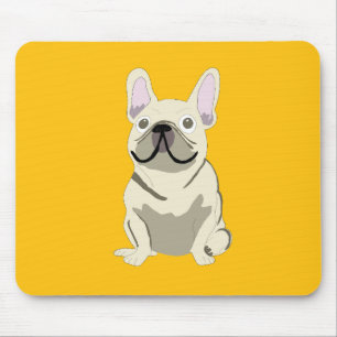 Creme Französische Bulldogge Mousepad