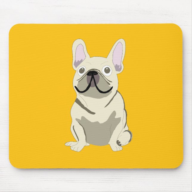 Creme Französische Bulldogge Mousepad (Vorne)