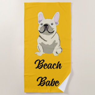 Creme-Französische Bulldogge, Strand-Schatz Strandtuch