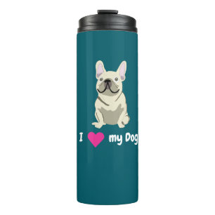 Creme Französische Bulldogge Thermosbecher