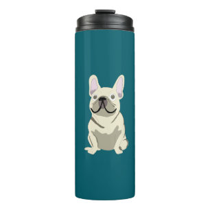 Creme-Französische Bulldogge Thermosbecher