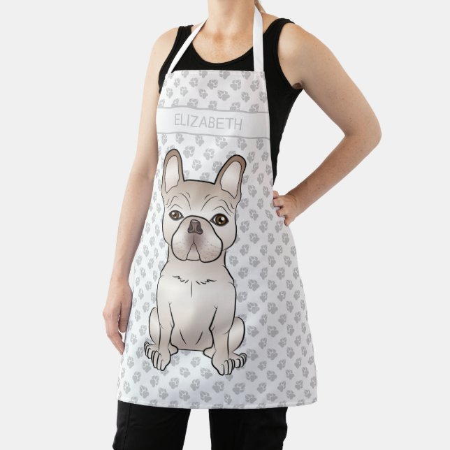 Creme French Bulldog / Frenchie Dog & Individuelle Schürze (InSitu)