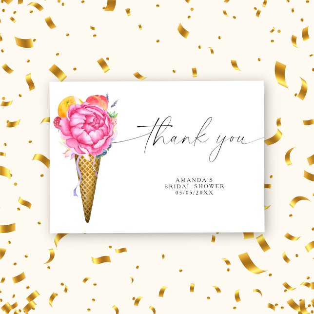 crème glacée aquarelle - merci douche nuptiale (Créateur téléchargé)