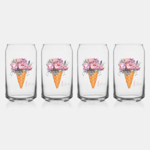 Crème glacée aux pivoines. Joyeux jour de printemp