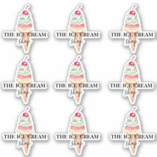 Crème glacée Boutique Logo autocollants