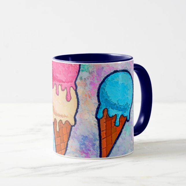 Crème glacée cônes café Mug (Devant droit)