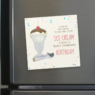 Crème glacée d'anniversaire moderne Magnet lunaire
