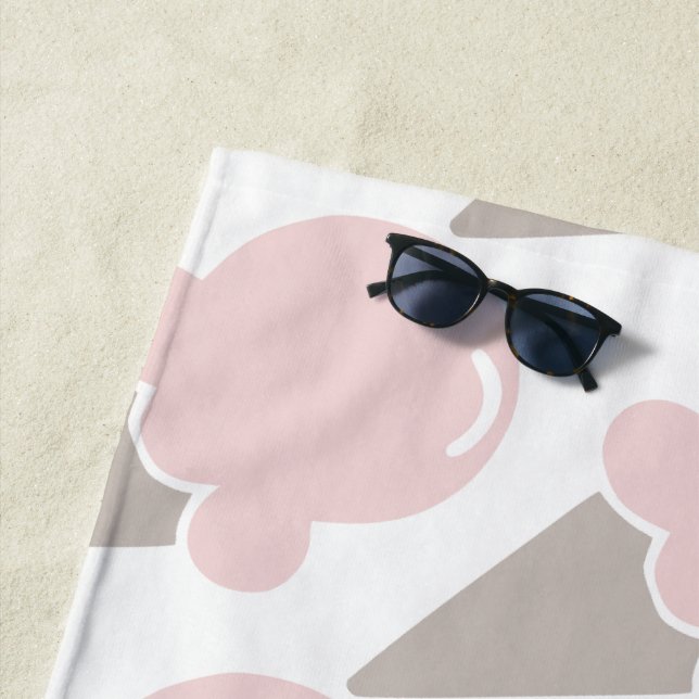 Crème glacée mignonne serviette rose fraise (En situation)