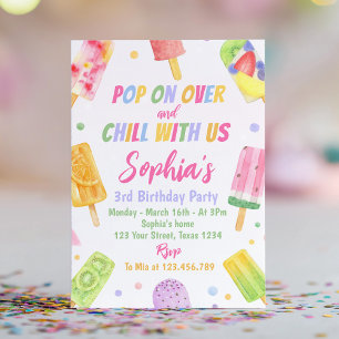 Crème glacée Popsicle Anniversaire Invitation Pop 