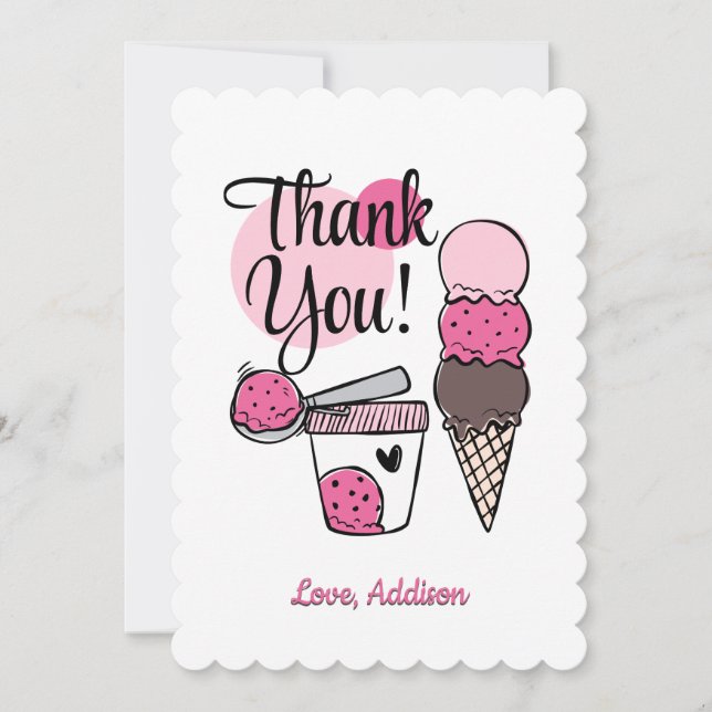 Crème glacée Scoop fête d'anniversaire Carte de re (Devant)