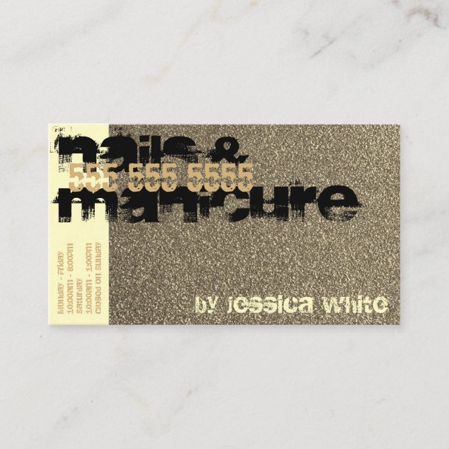 Creme Glitzer Springles Nail Studio Nägel Maniküre Visitenkarte (Vorderseite)