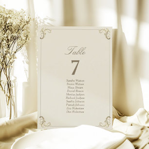 Creme-Gold-Barock-Hochzeits-Sitzplan