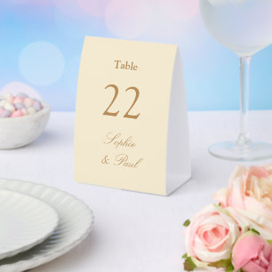 Creme-Gold-Beige-Hochzeitstisch-Nummer Tischaufsteller