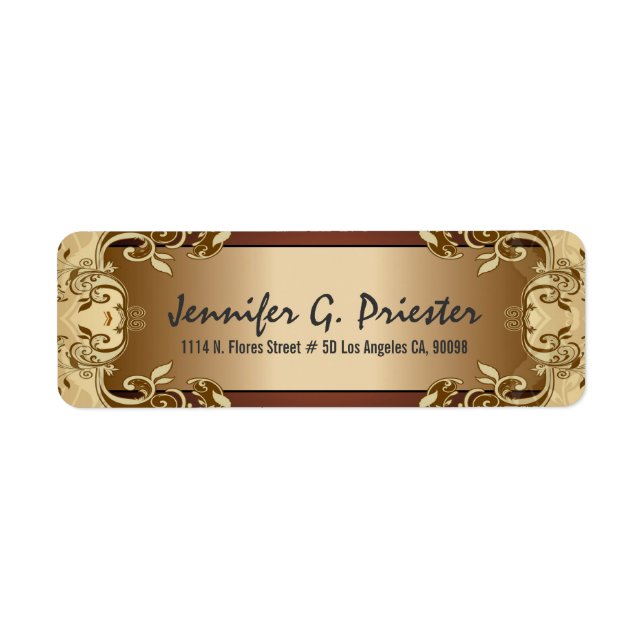 Creme Gold & Brown Vintages Blumendesign (Vorne)