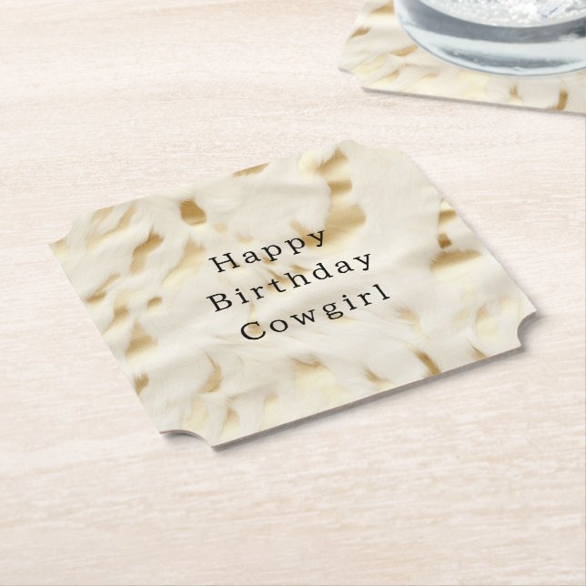 Creme Gold Cowhide Untersetzer (angewinkelt)