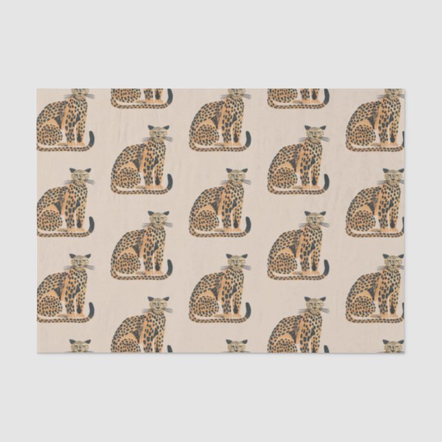 Creme Gold Leopard Tier Geburtstag Seidenpapier (Vorderseite)