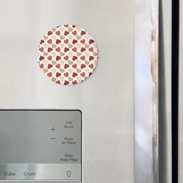 Creme Gold Rote Herzen  Magnet (In Situ (Kühlschrank))