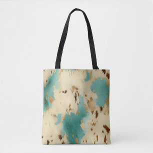 Creme Gold Türkis Cowhide Tasche