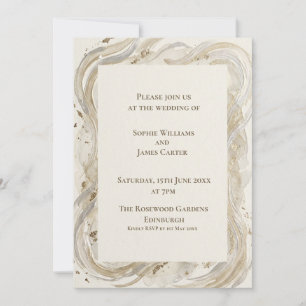 Creme-Gold-Wirbel-Hochzeitseinladung Einladung
