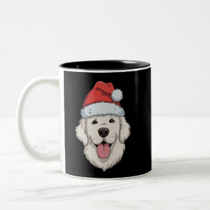 Creme-Golden-Retriever-Liebhaber-Weihnachten-Santa Zweifarbige Tasse