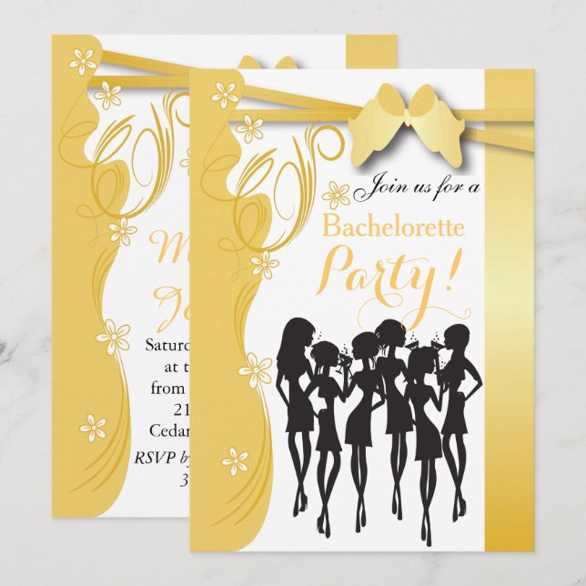 Creme Golden Yellow Party Giro del Malcantone Einladung (Vorne/Hinten)