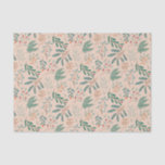 Creme Green Christmas Foliage Muster Seidenpapier<br><div class="desc">Weiße und festliche Weihnachten botanische Muster Gewebe Papier.</div>